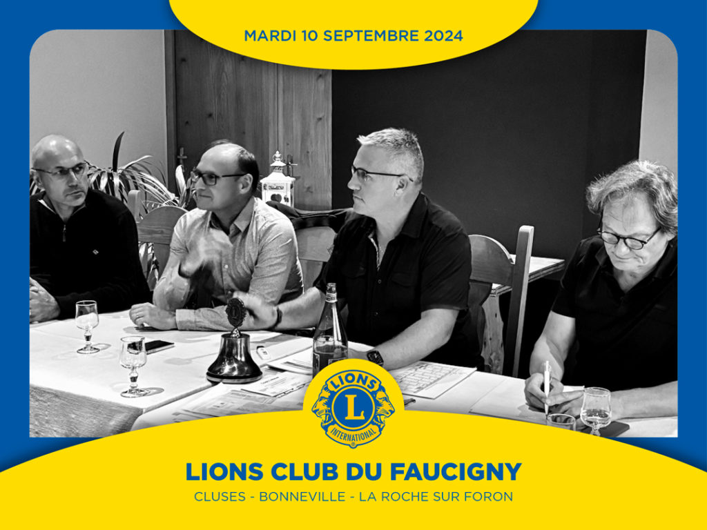 Christophe Devaud, nouveau président du Lions Club du Faucigny lors de la première réunion du 10 septembre 2024